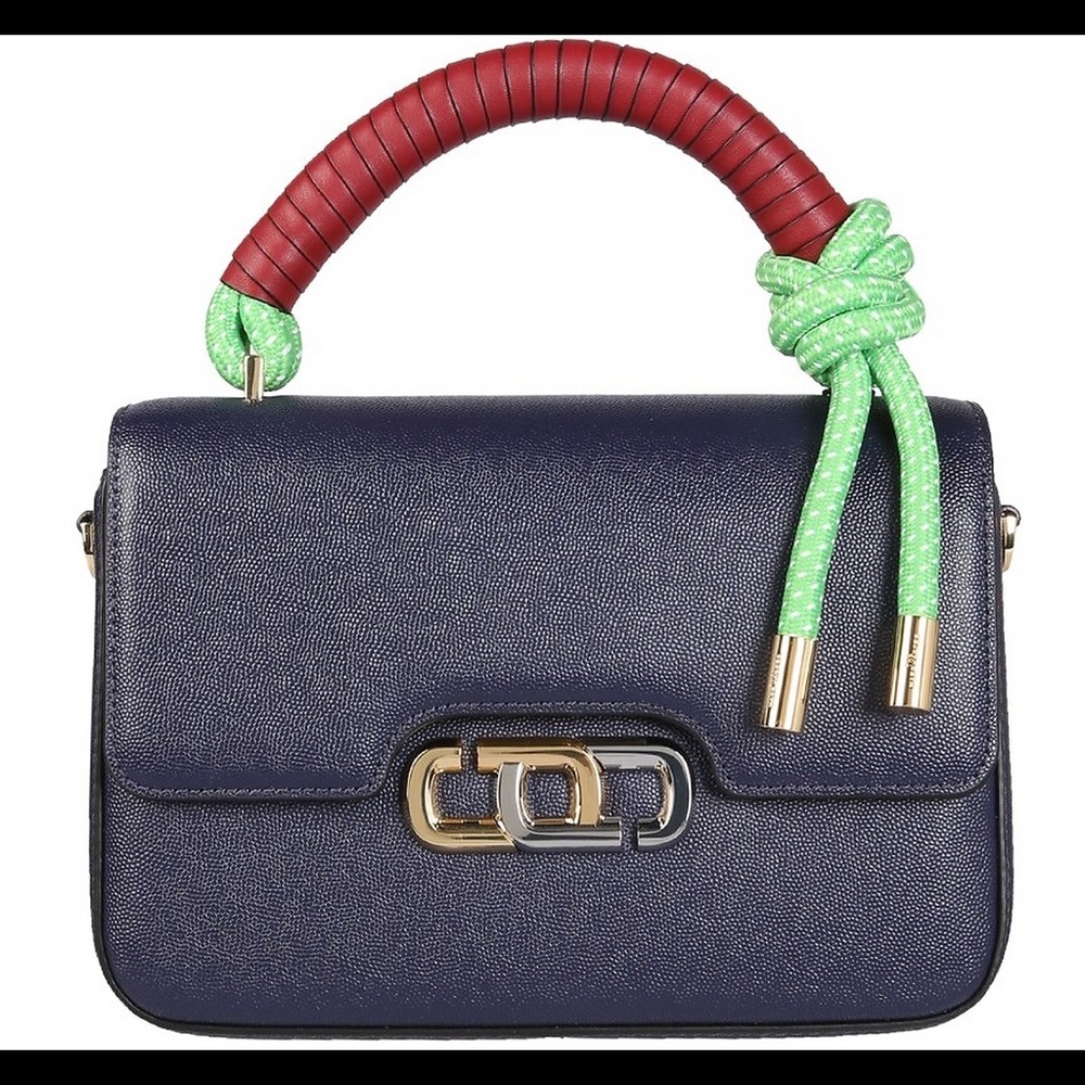 Marc Jacobs The J-Link Twist Top Leather Handle Bag in Navy